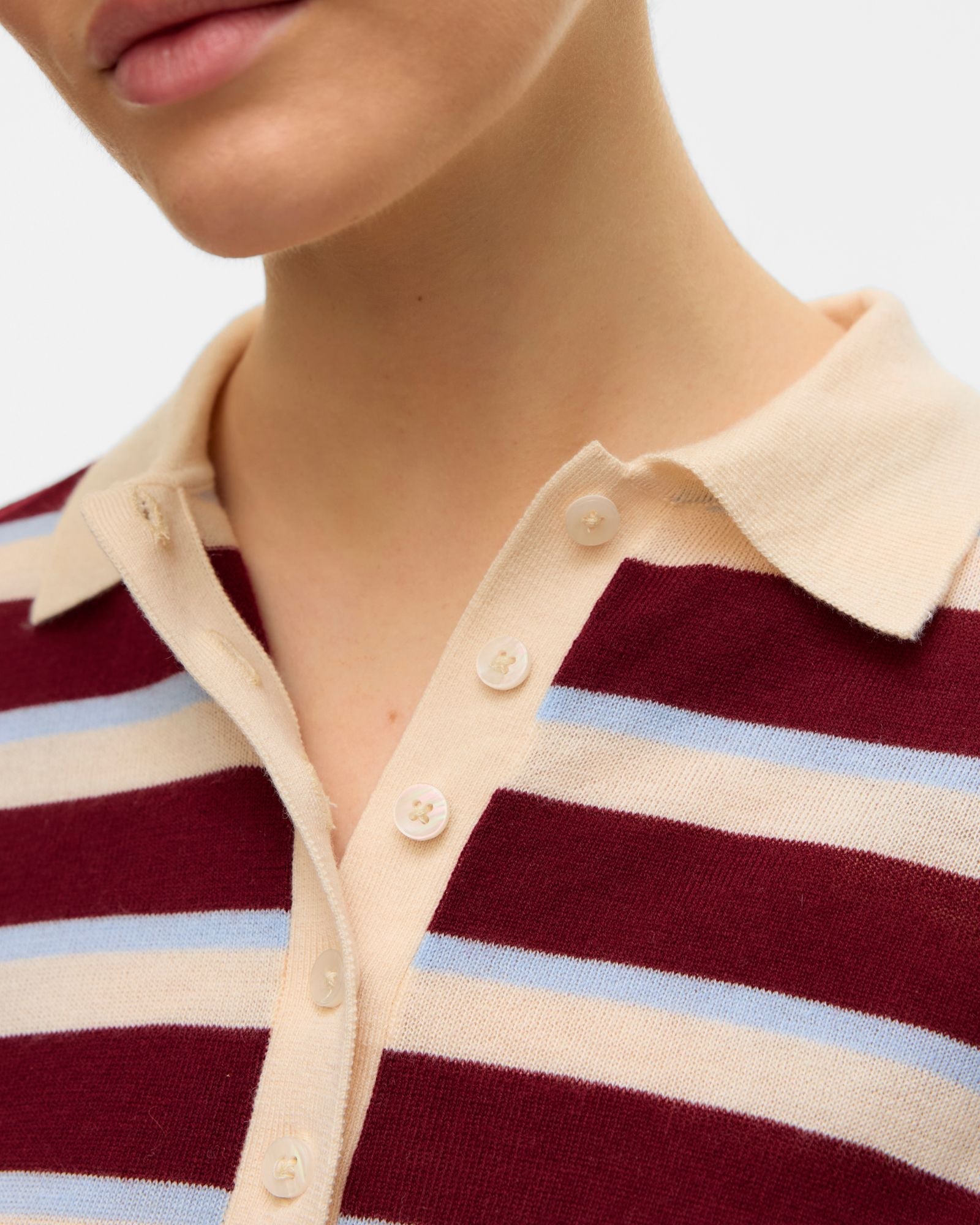 AWSIKITA STRIPE KNITTED POLO
